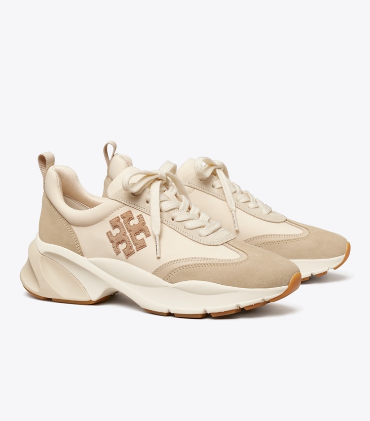 TORY BURCH GOOD LUCK TRAINER - French Pearl / Dulce De Leche / Biscotti