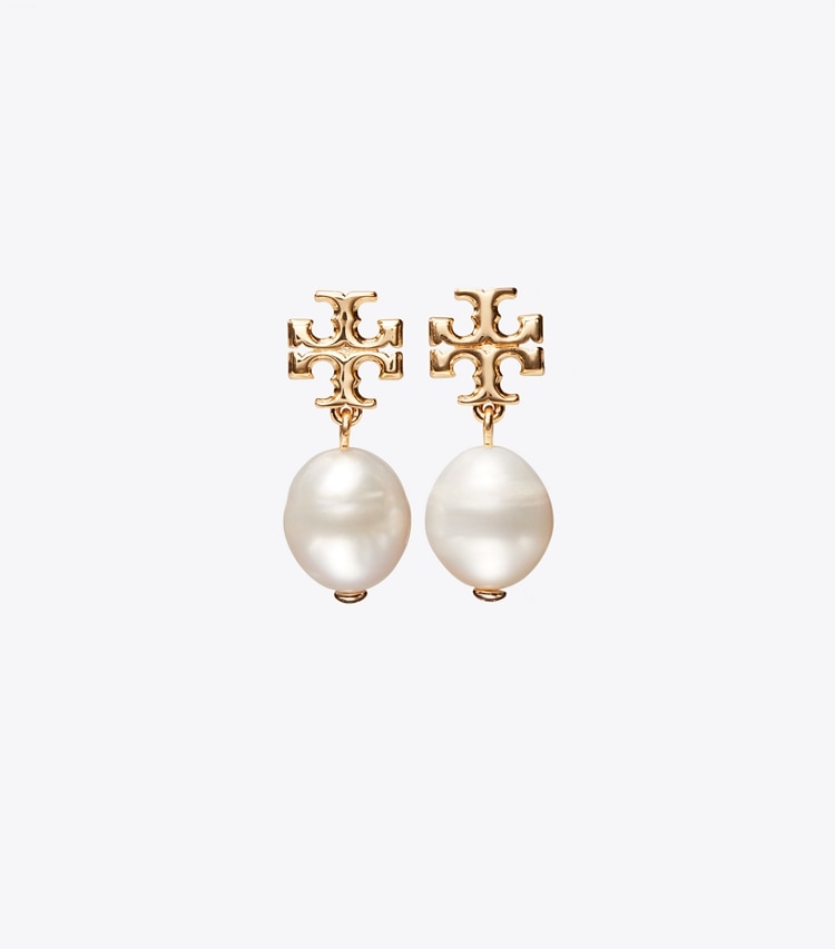 TORY BURCH KIRA PEARL DROP EARRING - Tory Gold/Ivory