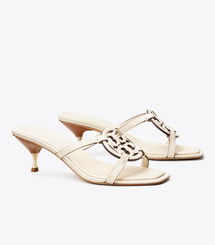 TORY BURCH MILLER BOMBe LOW HEEL SANDAL - Light Cream - Click Image to Close