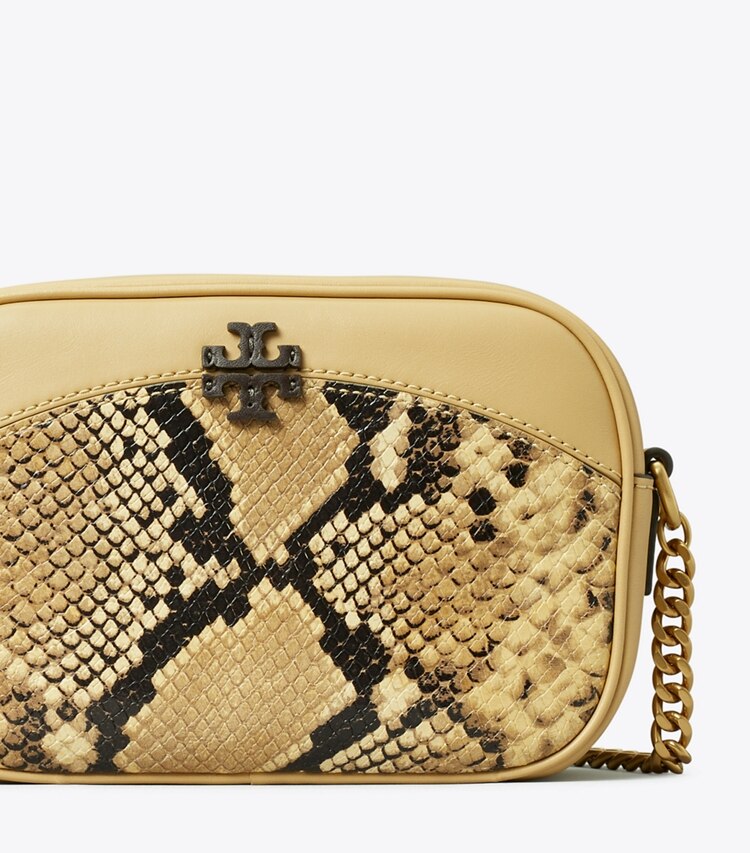 TORY BURCH MCGRAW SNAKE EMBOSSED CAMERA BAG - Sand Drift