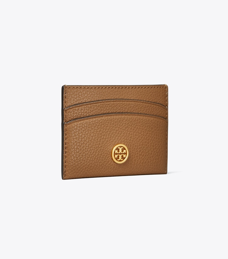 TORY BURCH ROBINSON PEBBLED CARD CASE - Tiger's Eye