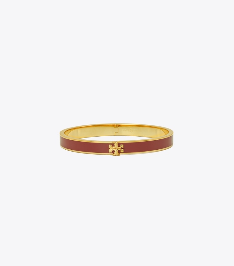 TORY BURCH KIRA ENAMEL 7MM BRACELET - Tory Gold / Sun-Dried Tomato