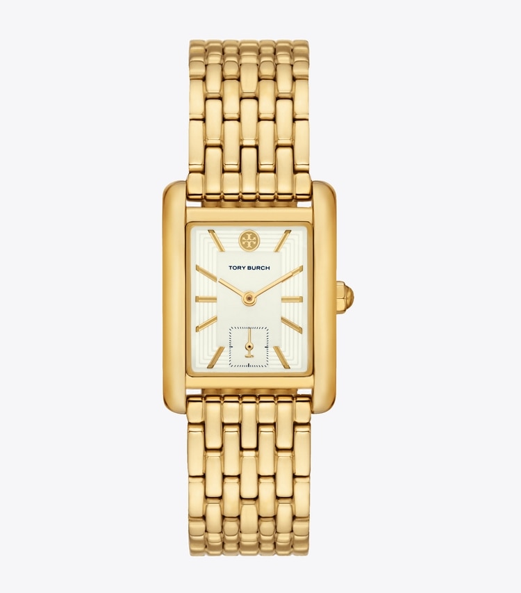 TORY BURCH ELEANOR WATCH, GOLD-TONE STAINLESS STEEL - Ivory/Gold