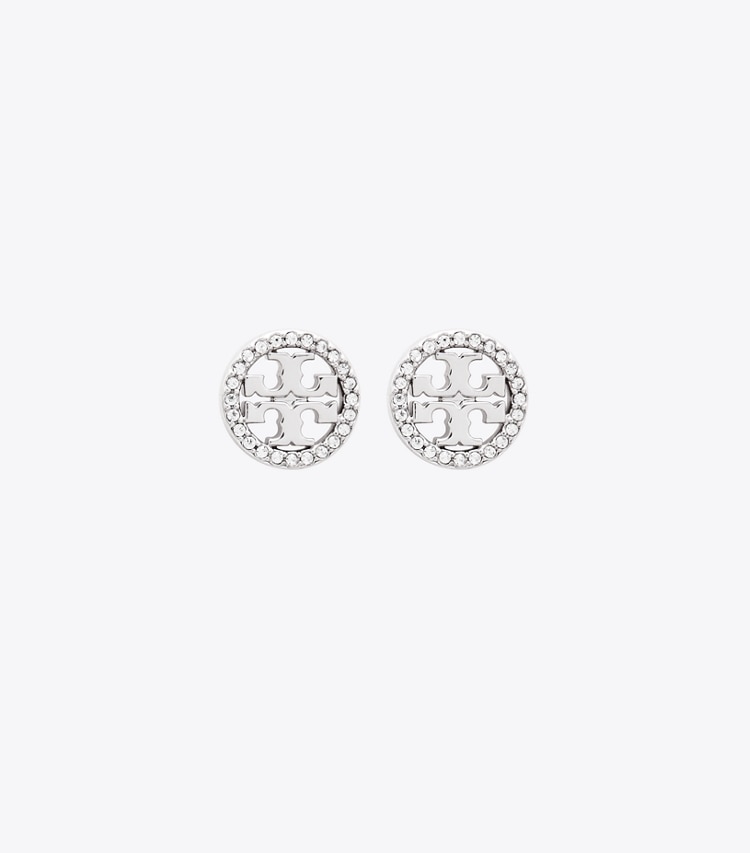 TORY BURCH MILLER PAVe STUD EARRING - Tory Silver/Crystal