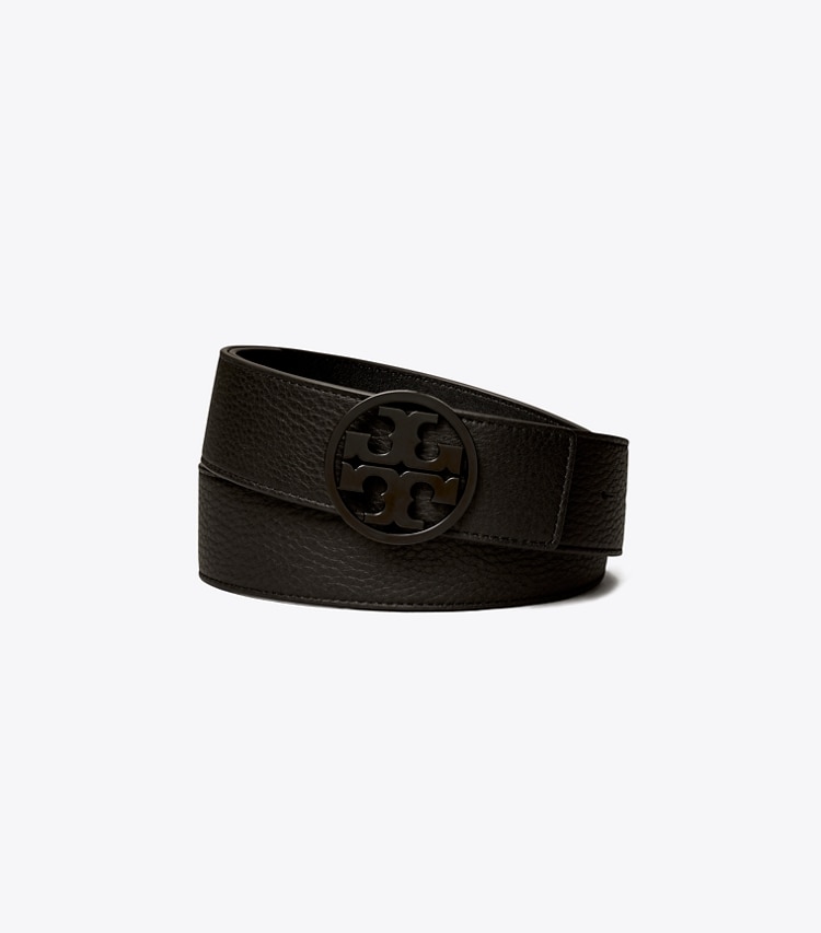 TORY BURCH 1.5"MILLER POWDER COATED BELT - Black / Black / Black