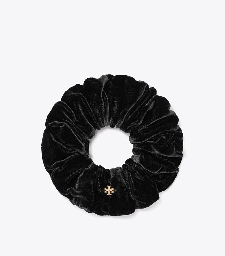 TORY BURCH VELVET SCRUNCHIE - Black