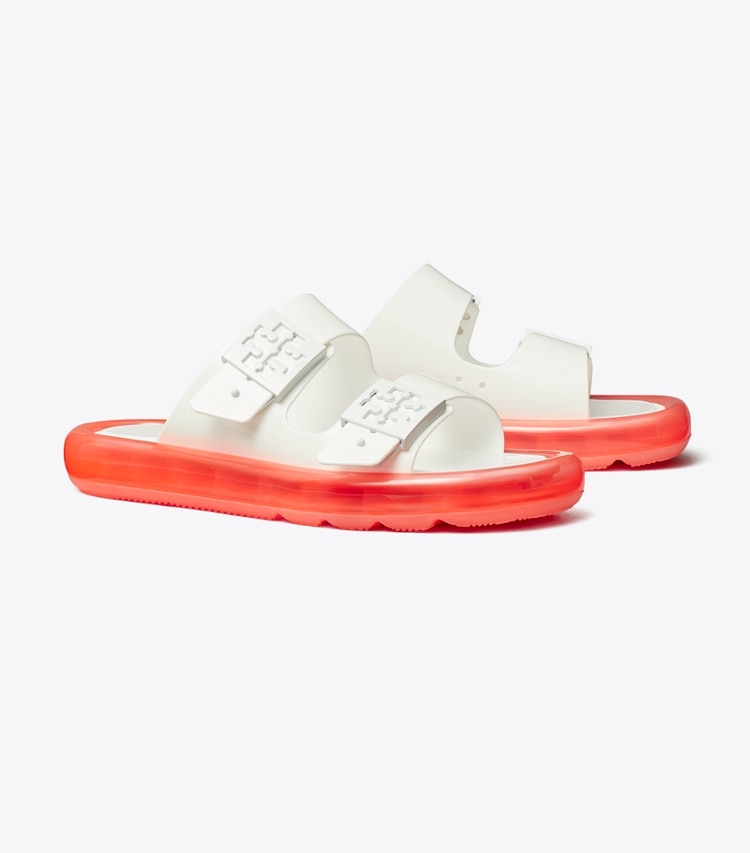 TORY BURCH BUCKLE BUBBLE JELLY - Optic White / Fluoresecnt Pink