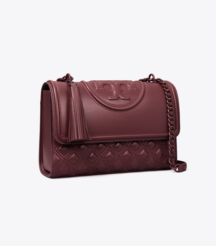 TORY BURCH FLEMING CONVERTIBLE SHOULDER BAG - Wine