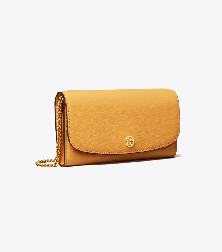 TORY BURCH ROBINSON CHAIN WALLET - English Ochre - Click Image to Close