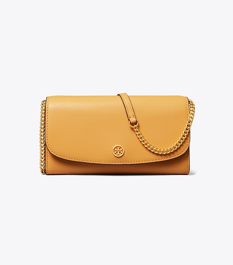TORY BURCH ROBINSON CHAIN WALLET - English Ochre - Click Image to Close