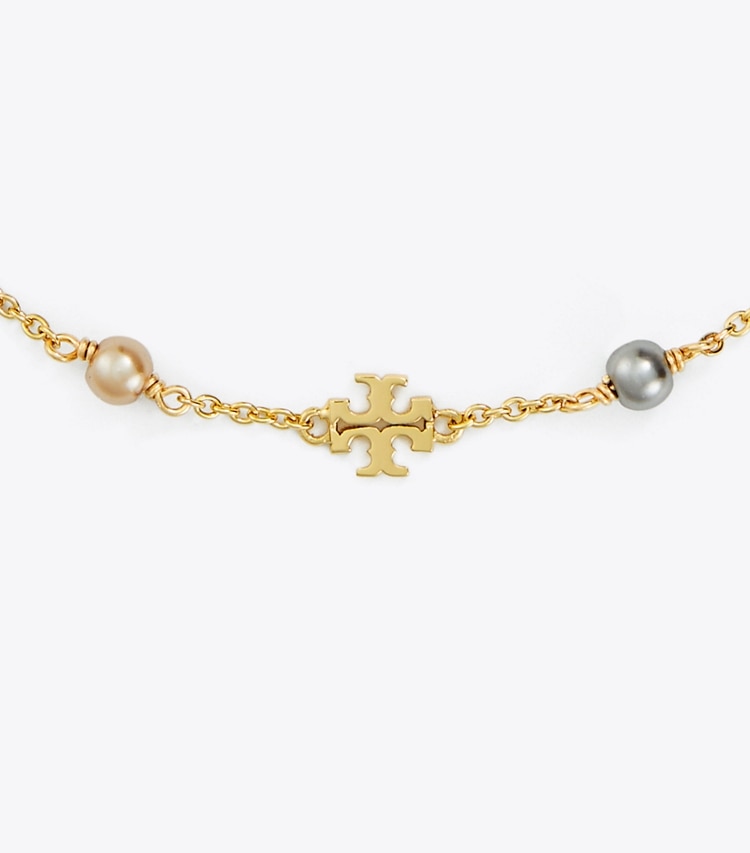 TORY BURCH DELICATE KIRA PEARL CHAIN BRCLT - Tory Gold / Brown