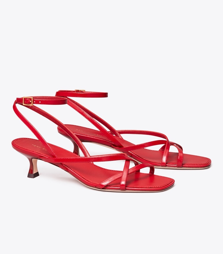 TORY BURCH CAPRI LOW HEEL SANDAL - Tory Red