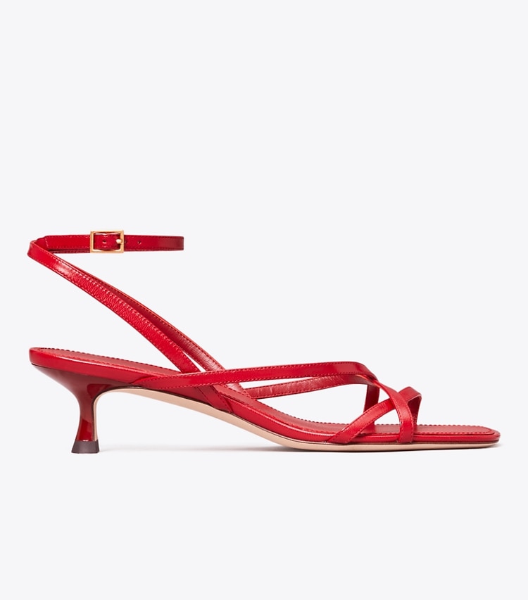 TORY BURCH CAPRI LOW HEEL SANDAL - Tory Red - Click Image to Close