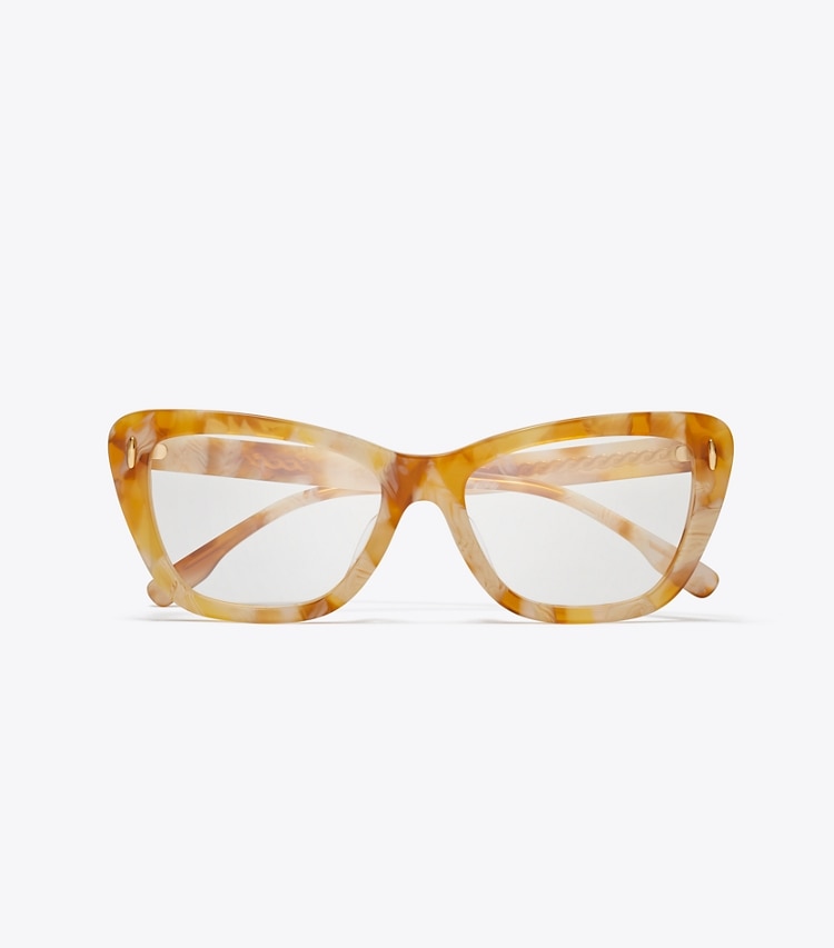 TORY BURCH MILLER BUTTERFLY EYEGLASSES - Honey Tortoise