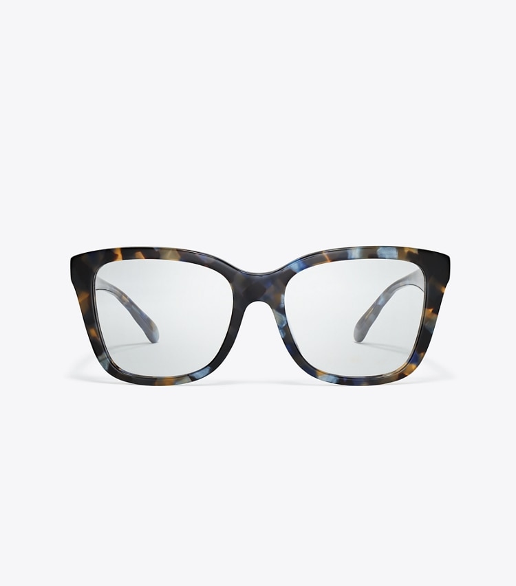 TORY BURCH KIRA SQUARE EYEGLASSES - Blue Tortoise