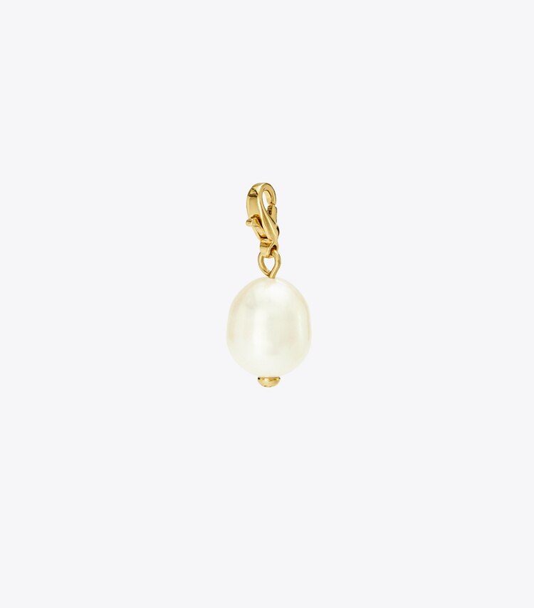 TORY BURCH PEARL CHARM - Tory Gold / Cream