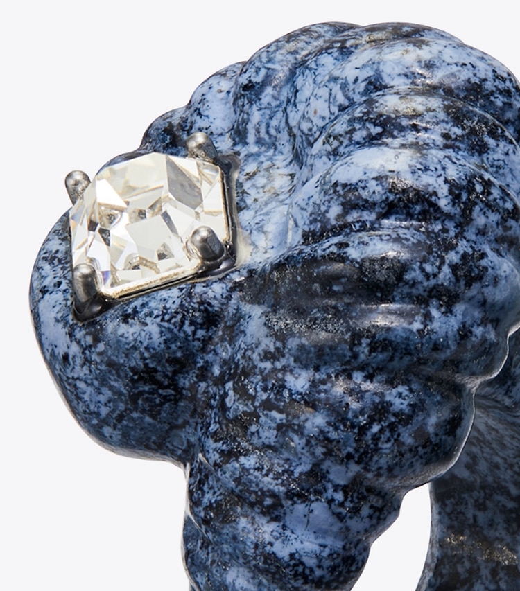 TORY BURCH CARVED SEMI-PRECIOUS RING - Blue