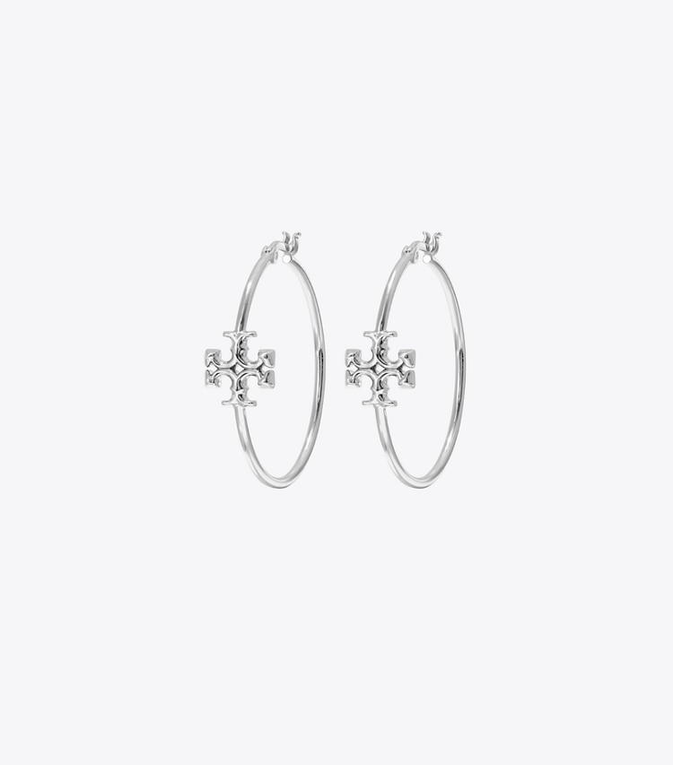 TORY BURCH ELEANOR HOOP EARRING - Tory Silver