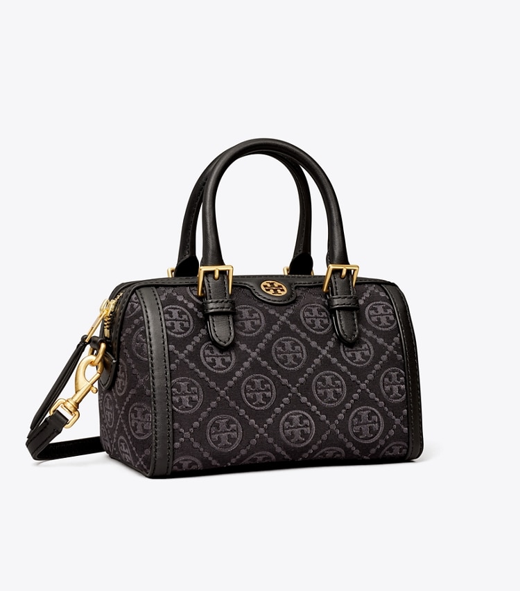 TORY BURCH MINI T MONOGRAM BARREL BAG - Black