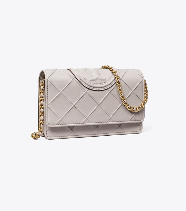 TORY BURCH FLEMING SOFT CHAIN WALLET - Bay Gray